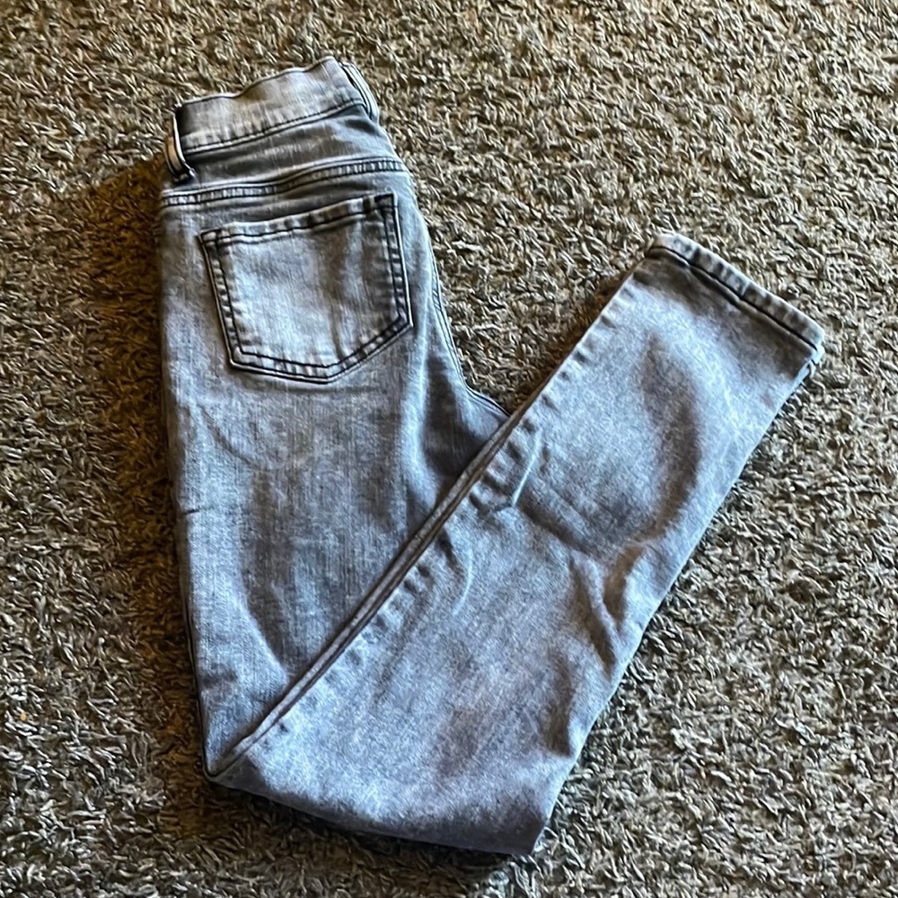 Justice Gray Washed Stretchy Skinny Jeans Jeggings